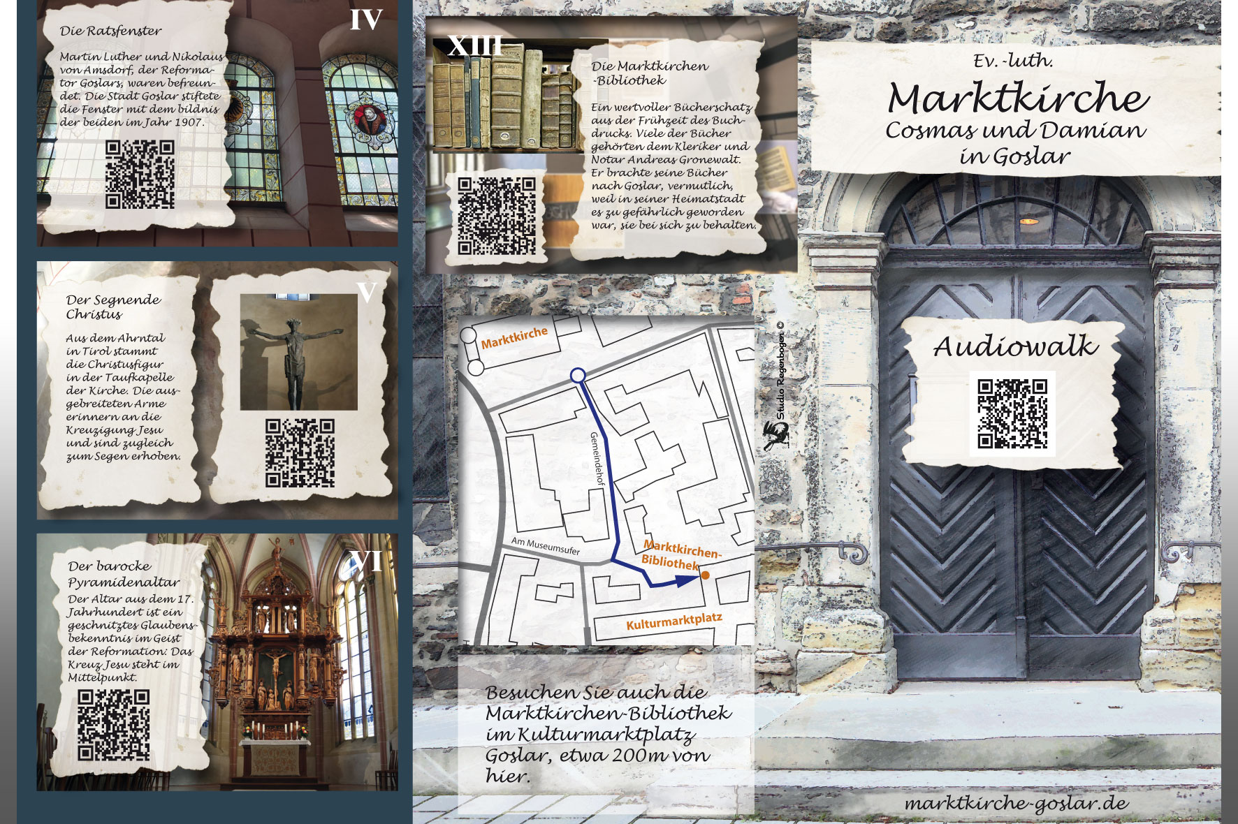 Faltplan Audiowalk Marktkirche Goslar
