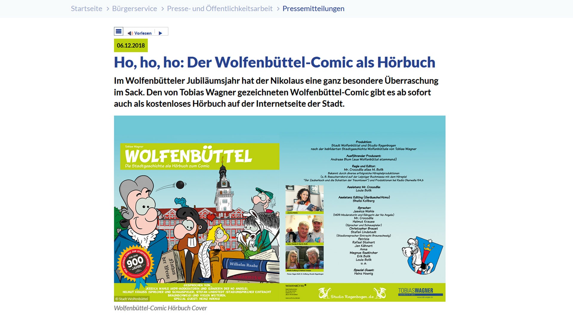 Der Wolfenbütteler Comic als Hörbuch